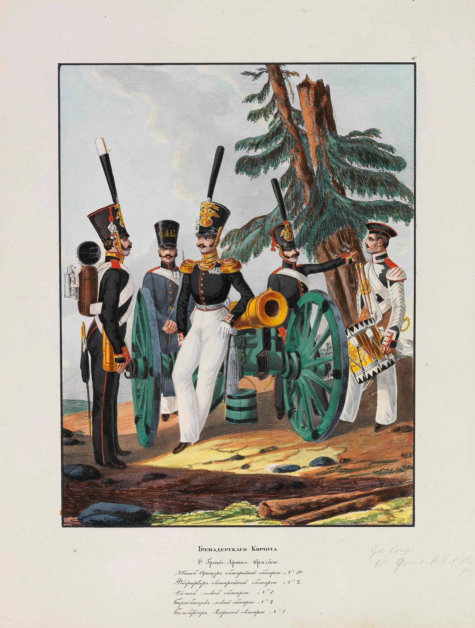 帝国ロシア軍第1擲弾兵師団、1837-1839年。 作： レフ・アレクサンドロヴィチ・ベロソフ