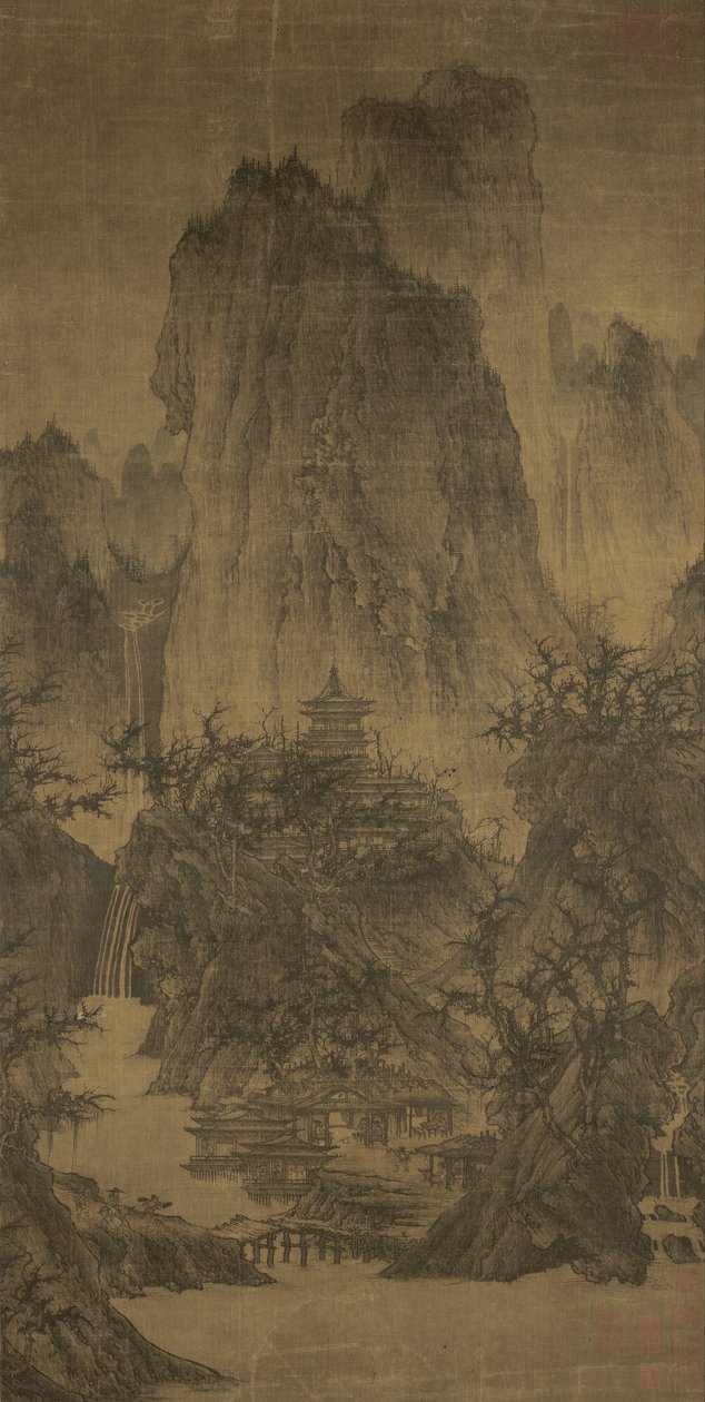 晴れわたる山頂の孤独な寺院 作： リー・チェン