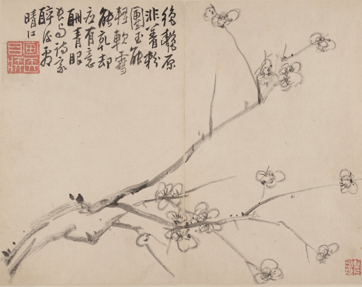 開花梅のアルバム、1742年。 作： Li Fangying