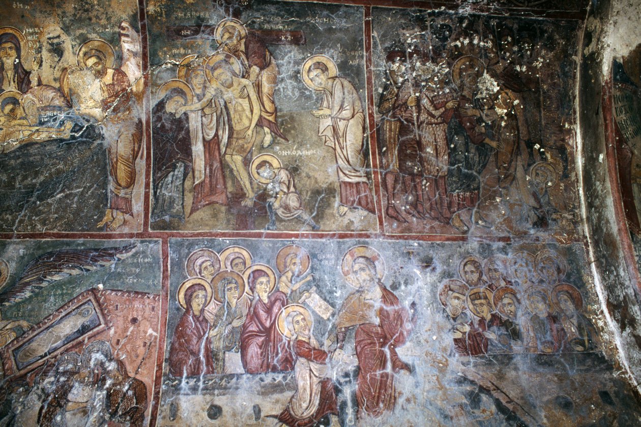 ギリシャ・クレタ島ケファリのソティロスにあるメタモルフォシス教会のフレスコ画（写真 作： 不明不明