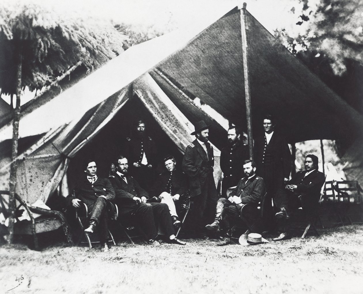 シティポイントでのユリシーズ・グラント将軍とそのスタッフ（1864年夏、アメリカ南北戦争、アメリカ 作： 不明不明