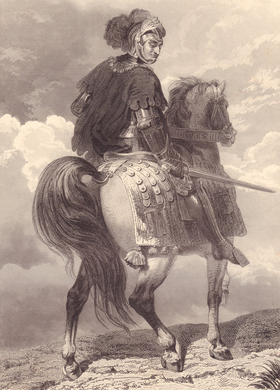イタリアの軍人・政治家Gian Giacomo Trivulzio (1440-1518), 彫刻, 22x16 cm, Galerie Historique de Versailles, Histoire de France, Charles Gavard Publisher, Paris, circa 1840より。 作： 不明不明