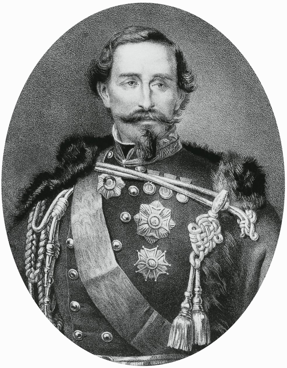 イタリアの将軍・政治家、アルフォンソ・フェレロ・デラ・マルモーラ（1804-1878）の肖像、エングレービング 作： 不明不明