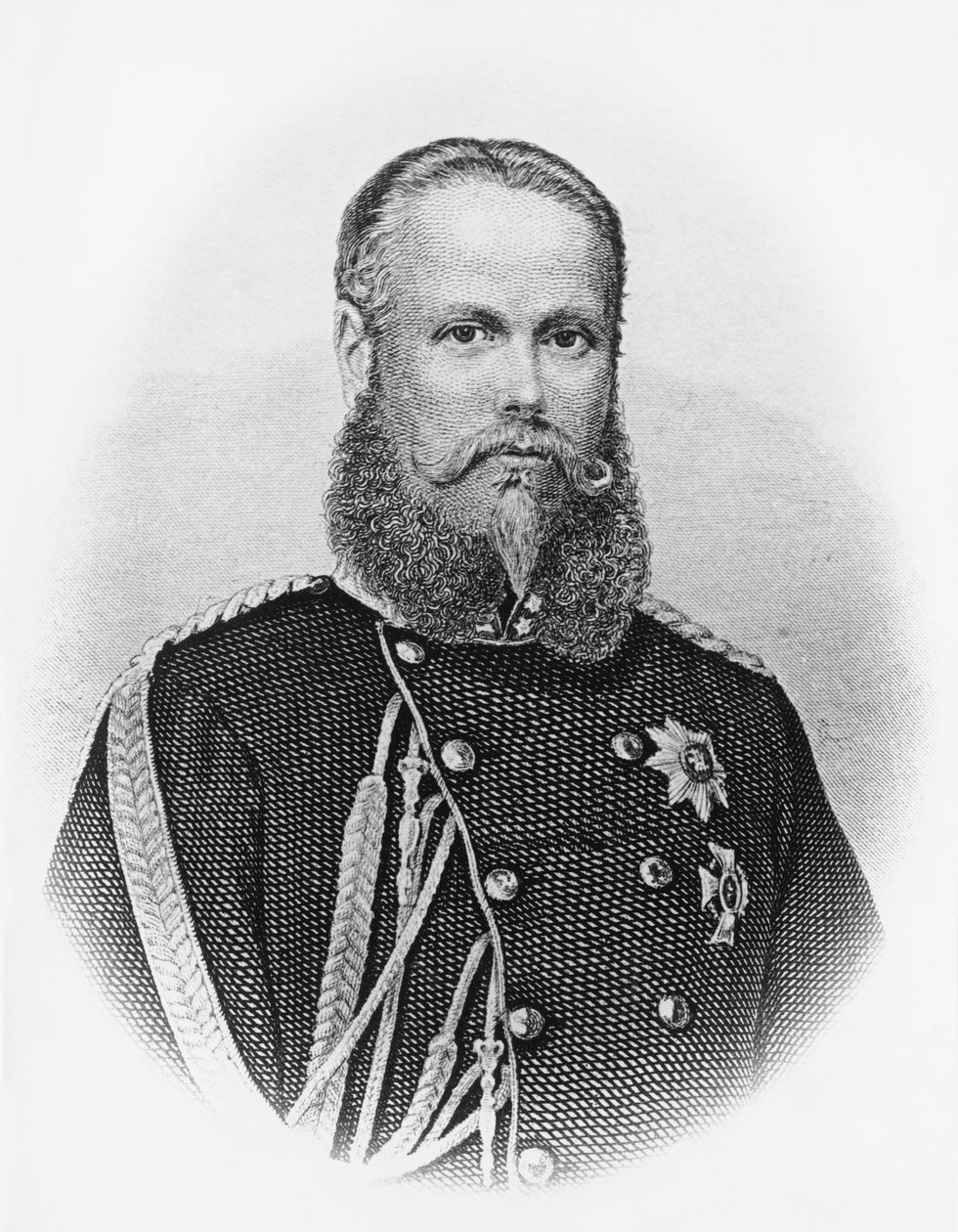 1864年からのヴュルテンベルク王、シャルル1世（1823-1891）の肖像、エングレーヴィング 作： 不明不明