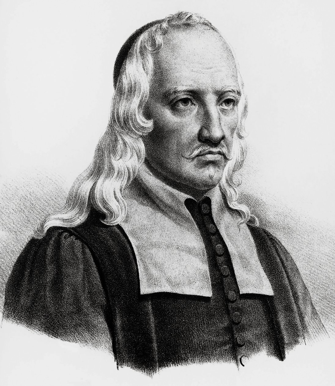 イタリアの数学者、天文学者、哲学者、生理学者、ジョヴァンニ・アルフォンソ・ボレッリ（1608-1679）の肖像（エングレーヴィング 作： 不明不明