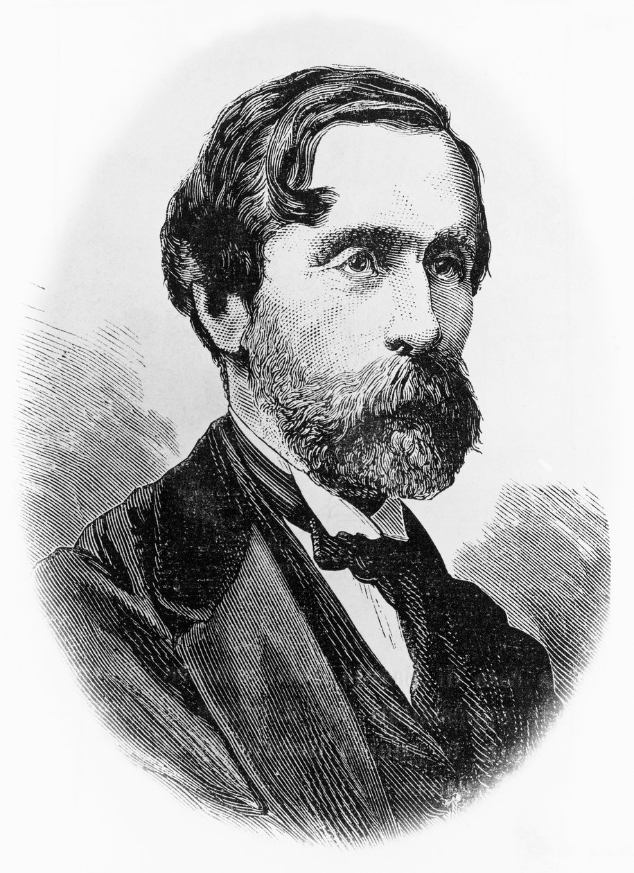 イタリアの政治家、作家、ジャーナリスト、ジュリオ・カルカーノ（1812-1884）の肖像、エングレービング 作： 不明不明
