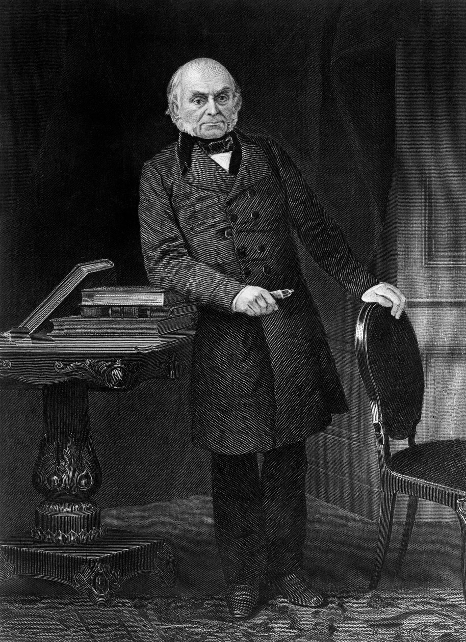 ジョン・クインシー・アダムズ（1767-1848）の肖像（1825年から1829年まで第6代アメリカ合衆国大統領を務めたアメリカの政治家・外交官）、エングレーヴィング 作： 不明不明