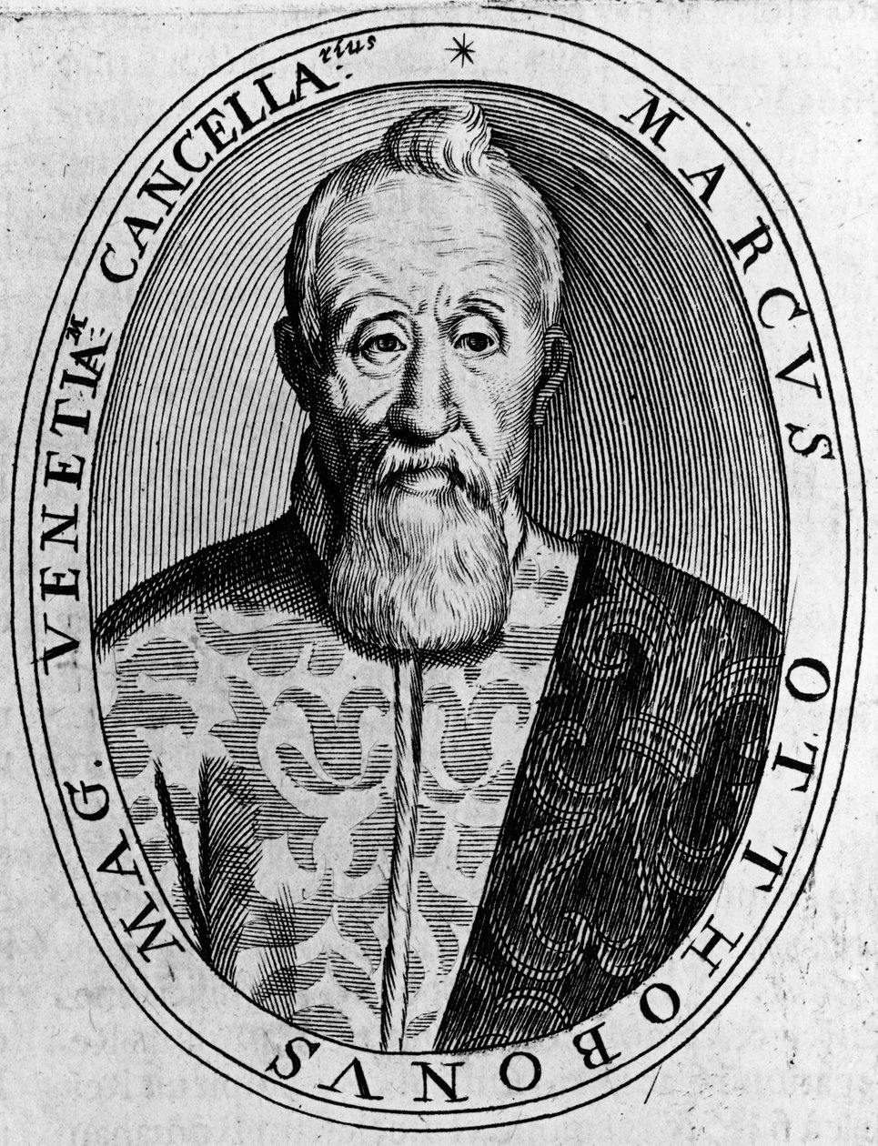 ヴェネツィア大法官マルコ・オットーボーニ（1554-1649）の肖像、エングレーヴィング 作： 不明不明