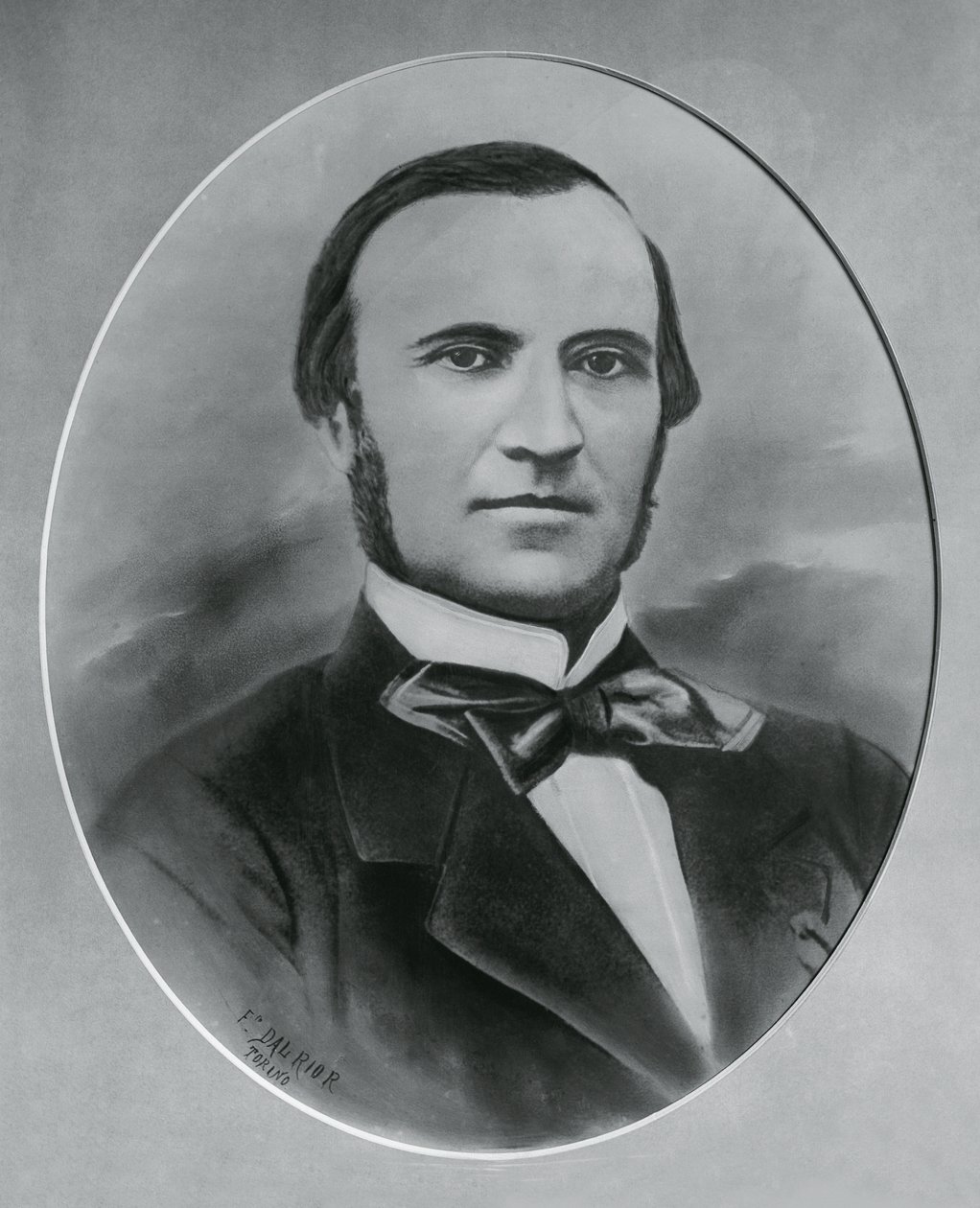 イタリアの建築家・エンジニア、セヴェリーノ・グラットーニ（1815-1876）の肖像、エングレービング 作： 不明不明