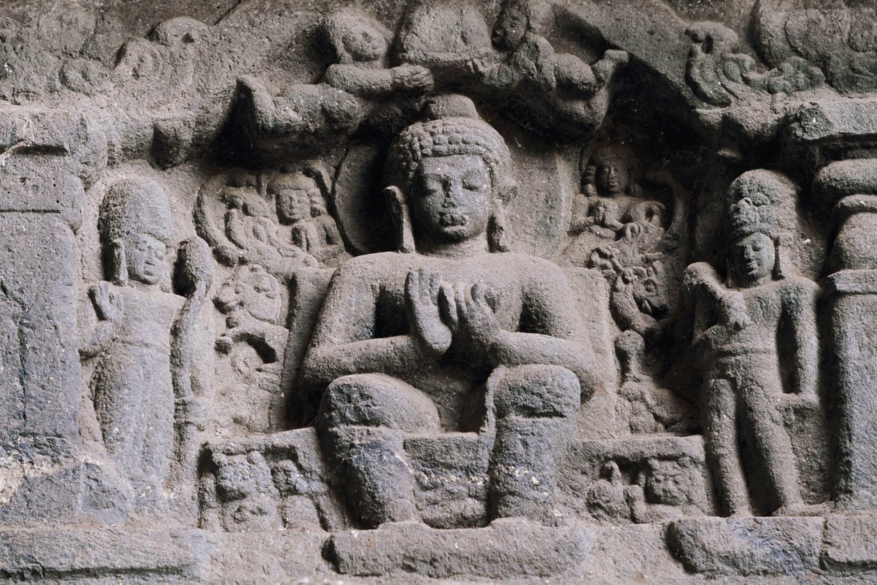 仏陀を描いたレリーフ インド、マハーラーシュトラ州、カルラ洞窟 2世紀 作： 不明不明