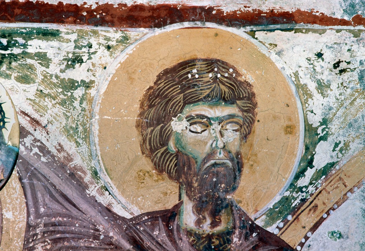 聖人（ギリシャ、クレタ島、モーン、アギオス・ゲオルギオス教会のフレスコ画より）（写真 作： 不明不明