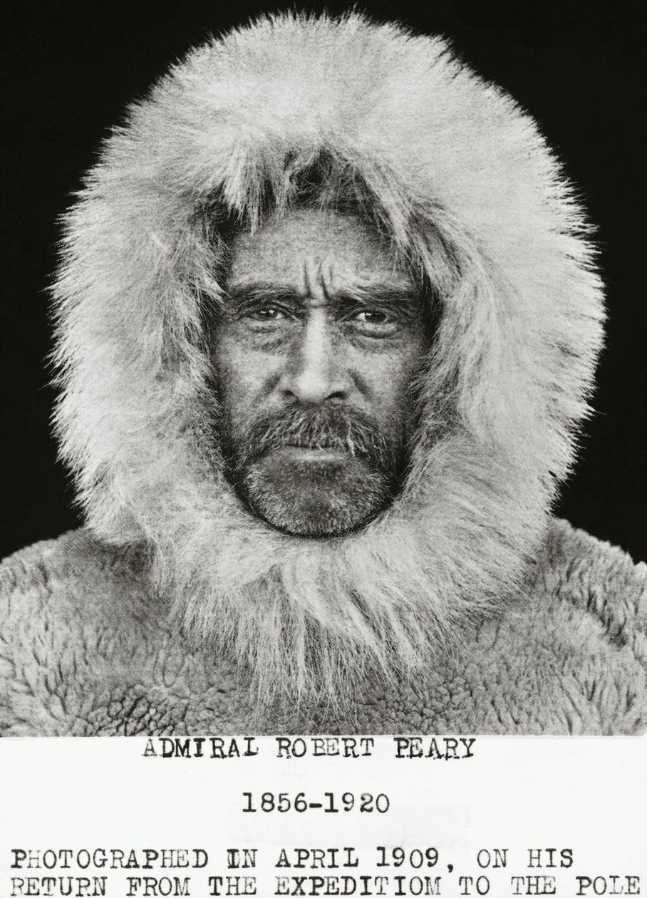 1909年4月、アメリカの探検家ロバート・エドウィン・ピアリー（1856-1920）が北極点への遠征から帰ってきたところを撮影したもの。 作： 不明不明