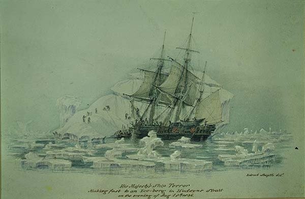 1836年8月18日、ハドソンズ海峡の氷山を高速化するHMSのテロ事件 作： スミス中Li