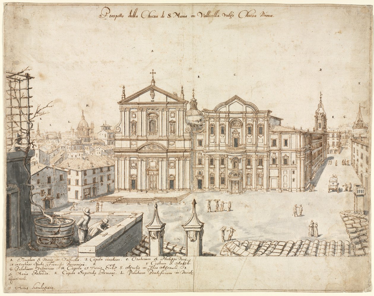 ローマの18の景色：ヴァリチェッラのサンタマリア教会、1665年。 作： リービン・クルイル