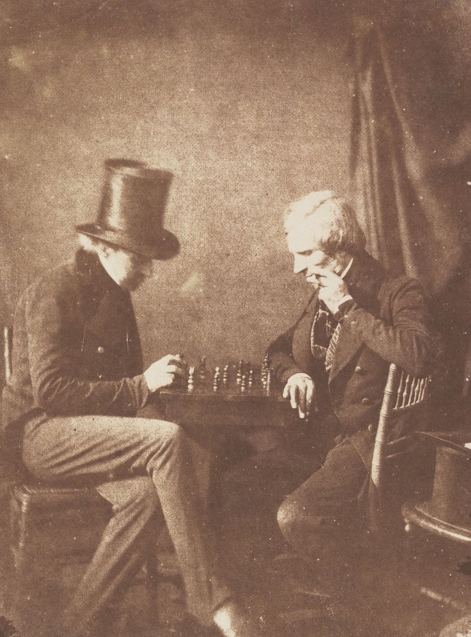 チェスプレイヤー、ca。 1845年。 作： おそらくアントワーヌ・フランソワ・ジャン・クロードによるものです。