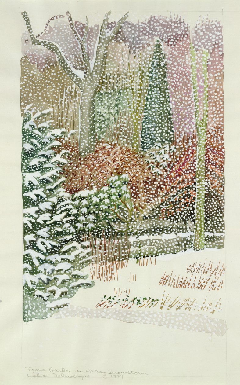 激しい吹雪の中の前庭 作： リリアン・デレボリアス