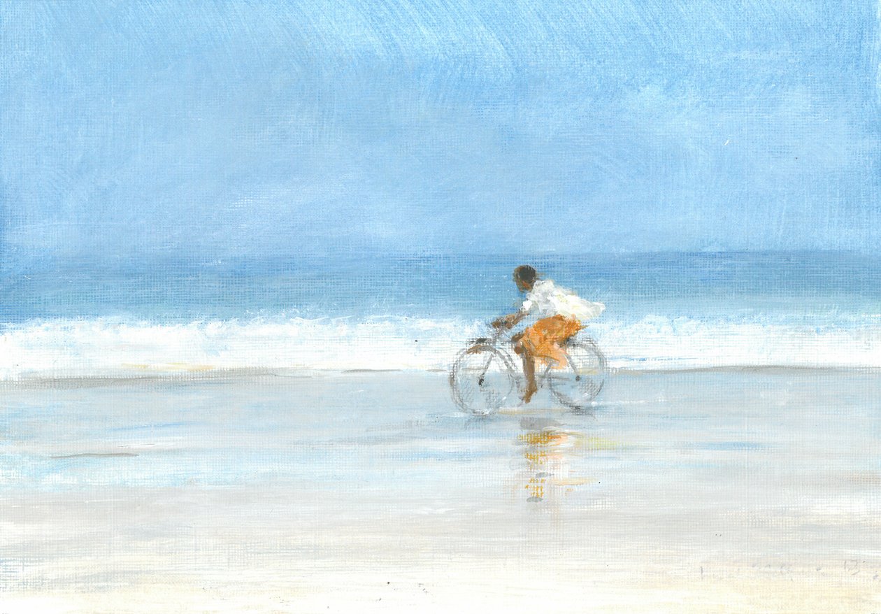 Boy on a Bike 1、2015（キャンバスにアクリル） 作： リンカーン・セリグマン