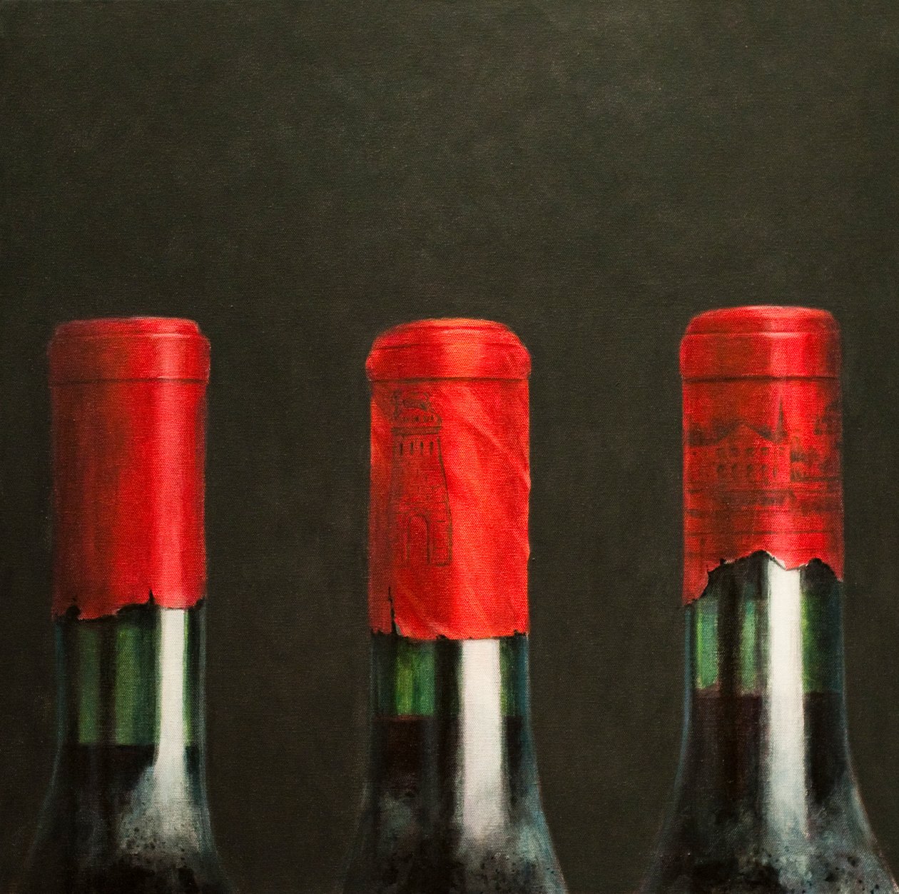 Three Wines、2010（キャンバスにアクリル） 作： リンカーン・セリグマン