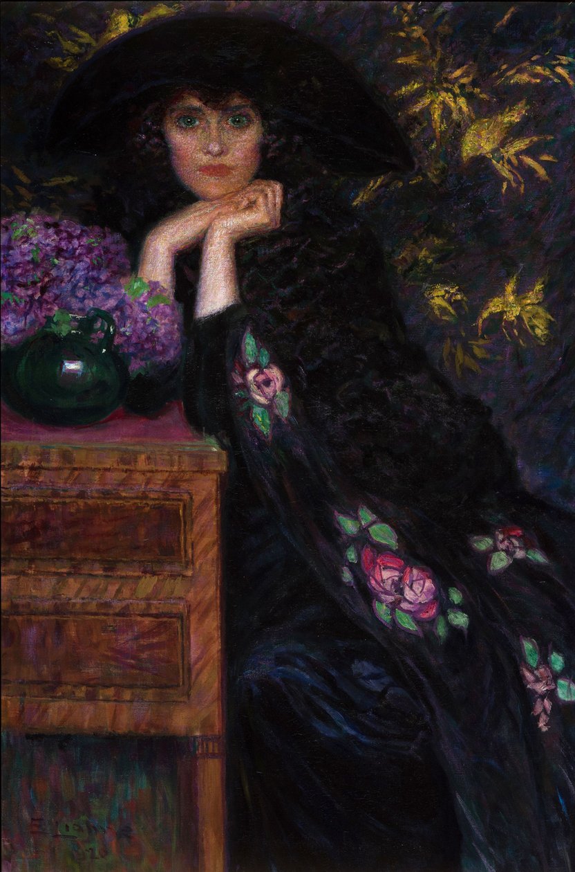 ヴィオレットの女性の肖像画、1920年。 作： リオーネ
