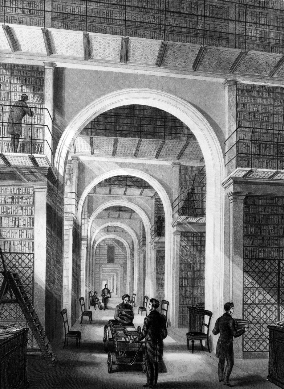 大英博物館-E.ラドクリフによって彫刻された追加ライブラリ、「ロンドンインテリア」、1841年に公開 作： ルウェリン・ジュウィット