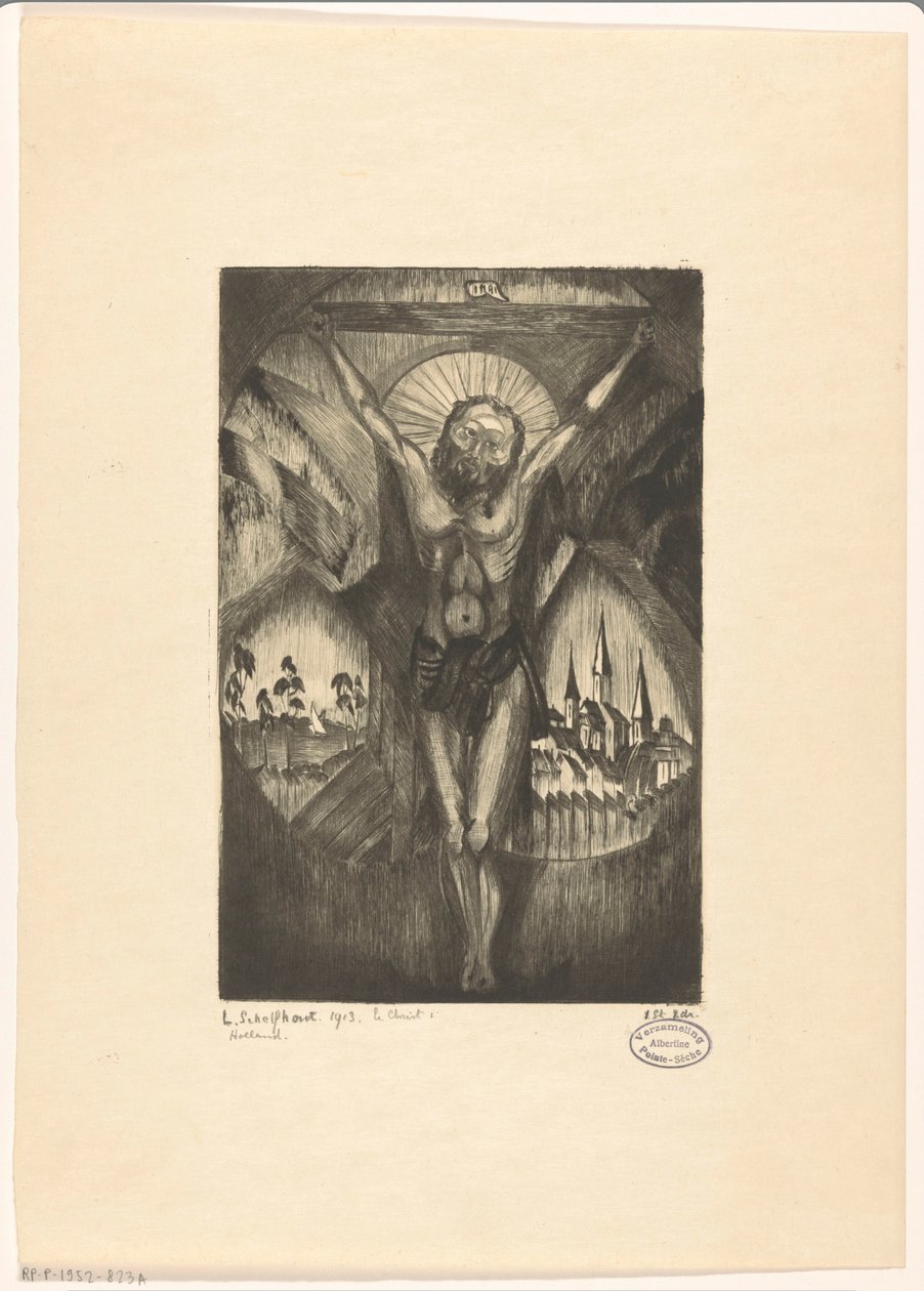 十字架上のキリスト Le Christ I (オブジェクトの元のタイトル) 作： Lodewijk Shelfhout（アーティストによる署名）