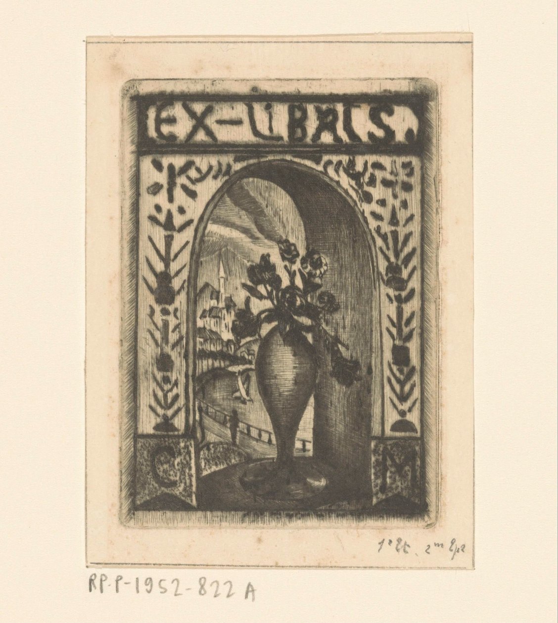 C. van der MeulenによるEx libris 作： Lodewijk Shelfhout（アーティストによる署名）