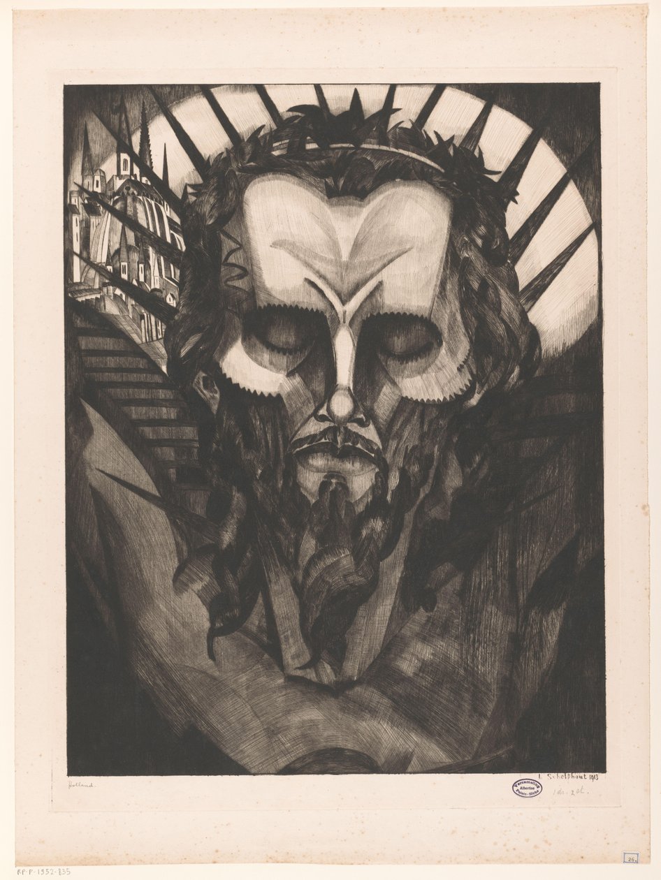 キリストの頭 Tete de Christ I (原題) 作： Lodewijk Shelfhout（アーティストによる署名）