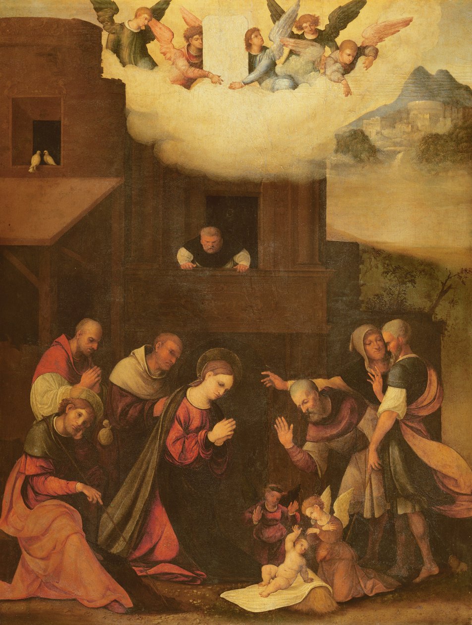 羊飼いの礼拝、c.1520-24 作： ロドヴィコ・マッゾリーノ