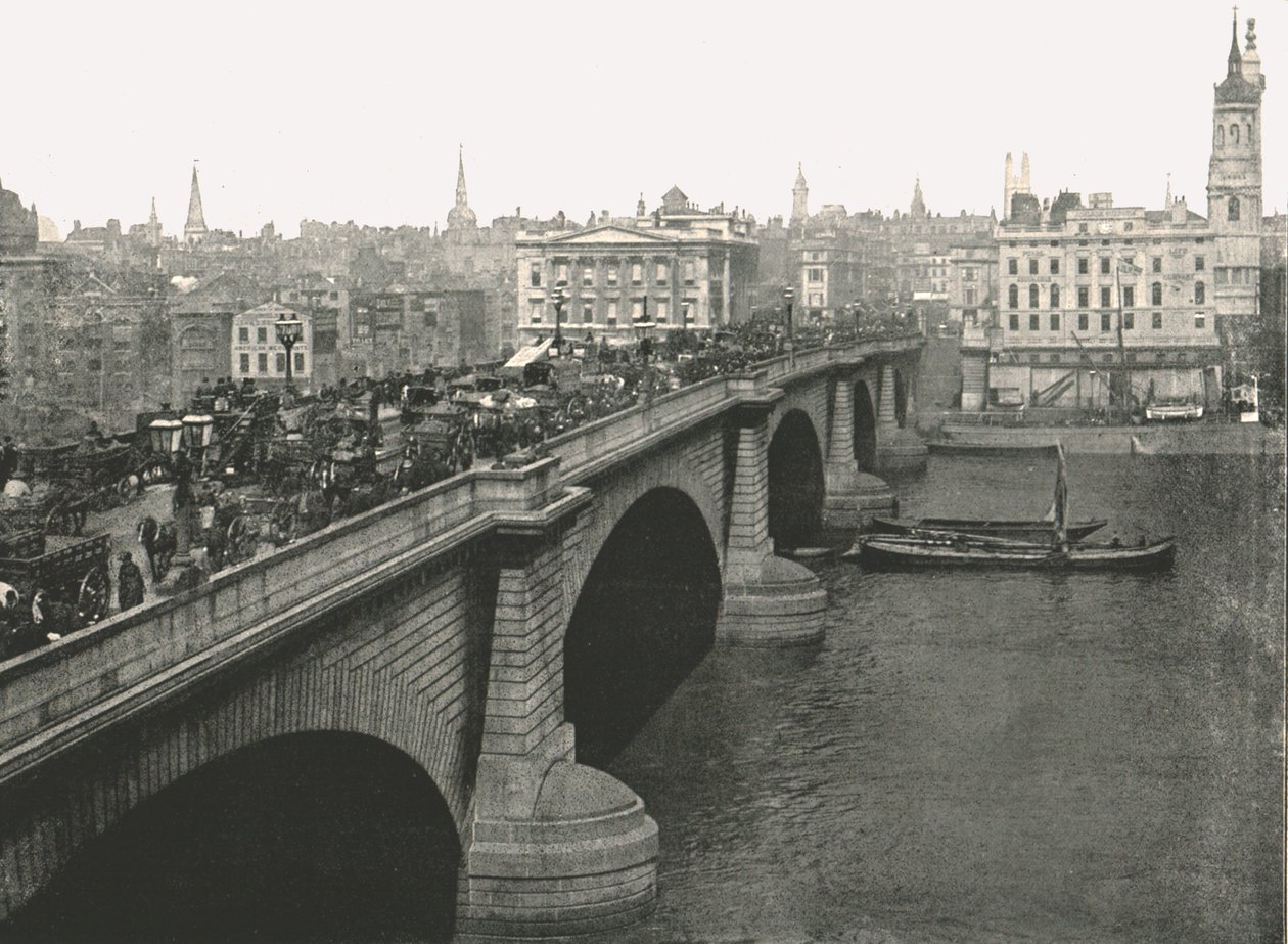 1895年に北向きのロンドン橋。 作： London Stereoscopic and Photographic Co
