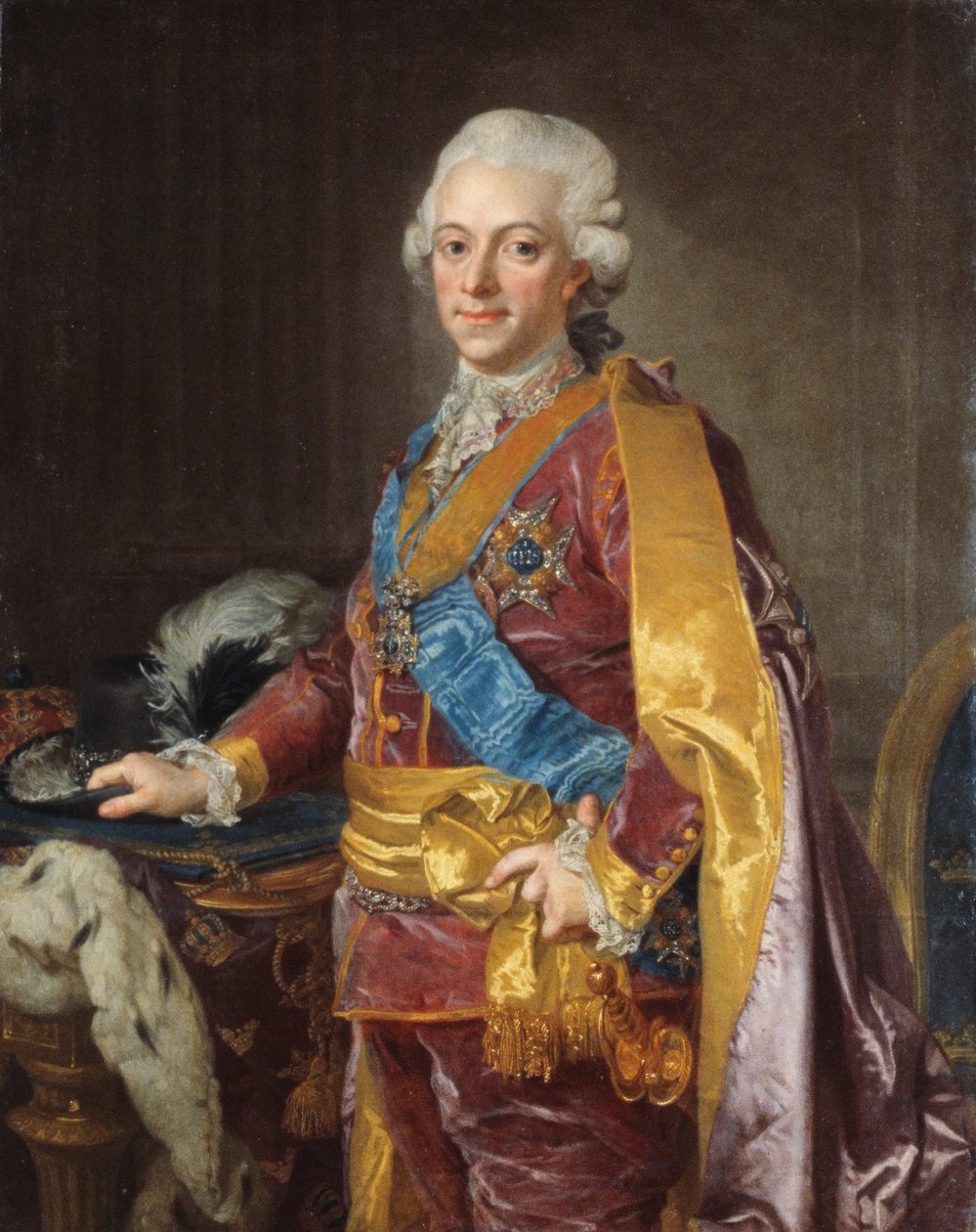 スウェーデン国王グスタフ3世1772〜1792年 作： ローレンズザヤンガーパスク