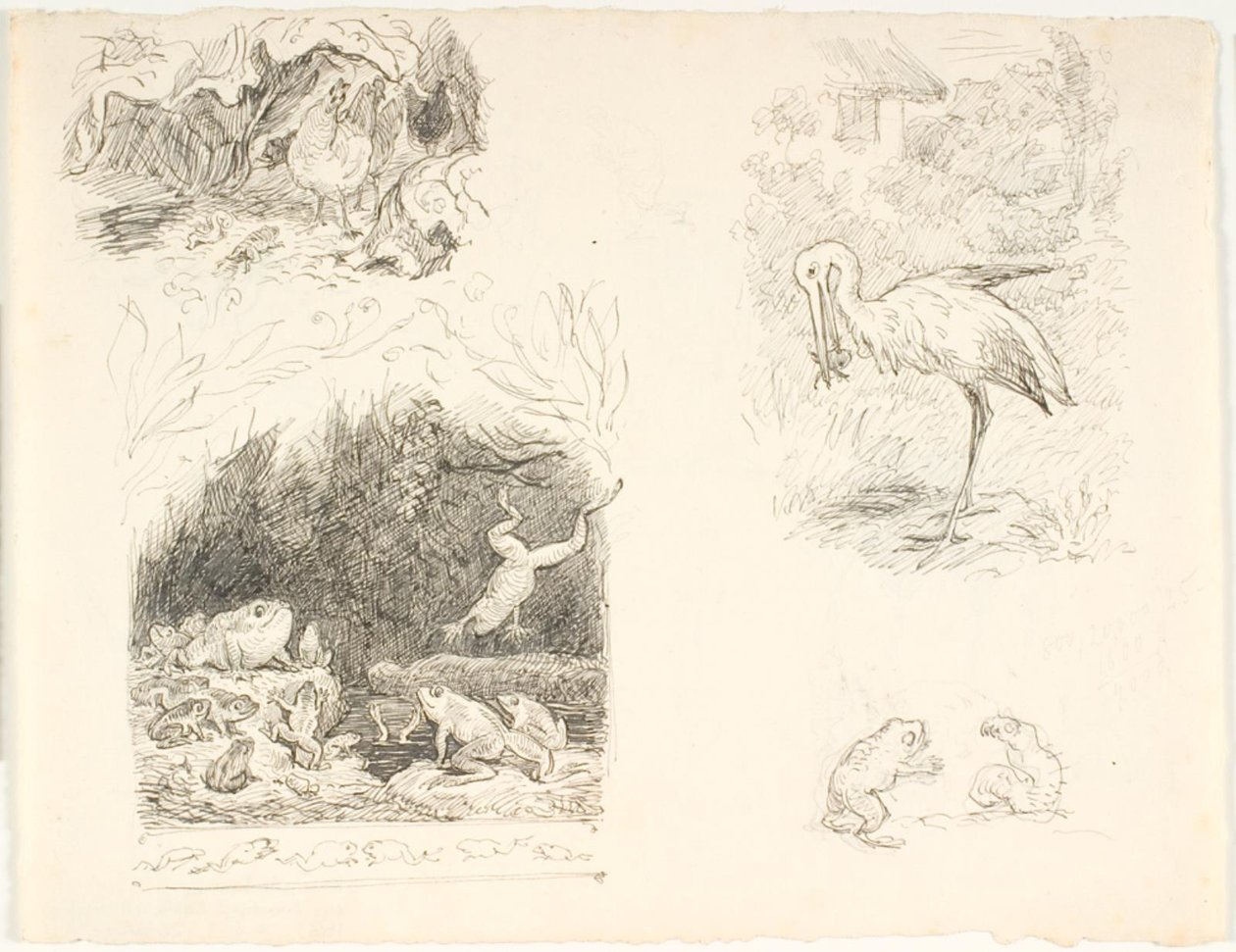 Skrubtoadsen, H.C. のイラストの 4 つのドラフト。 アンデルセンの新しい冒険と物語 作： ローランス・フレーリッヒ