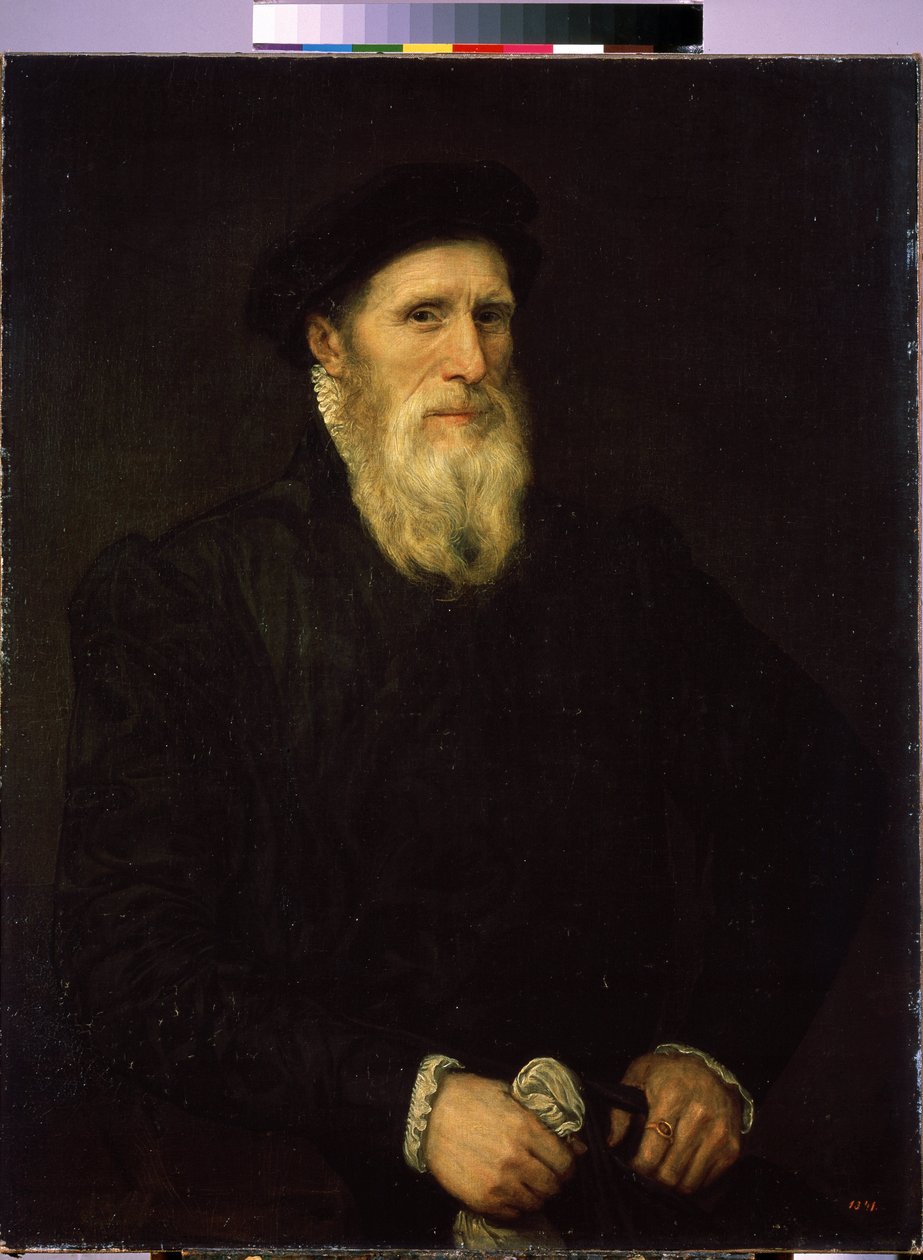 """Portrait of an old man"" (老人の肖像) Lorenzo Lotto (1480-1556) 作 1550年頃 Dim. 93x72 cm サンクトペテルブルク エルミタージュ美術館 作： ロレンツォ（attr。to）ロト