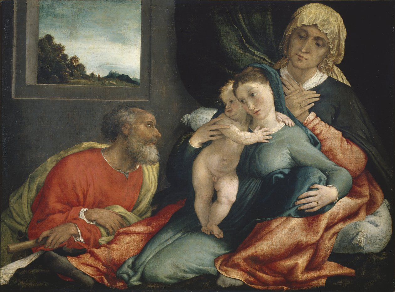 聖人のアンとヨアヒムの聖家族、1535年？ 作： ロレンツォロト