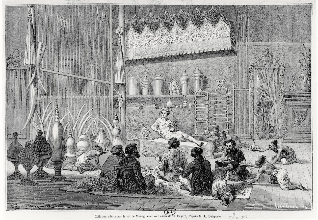 ムオンユーの王が提供した料理、1877年 作： ルイ・デラポルテ