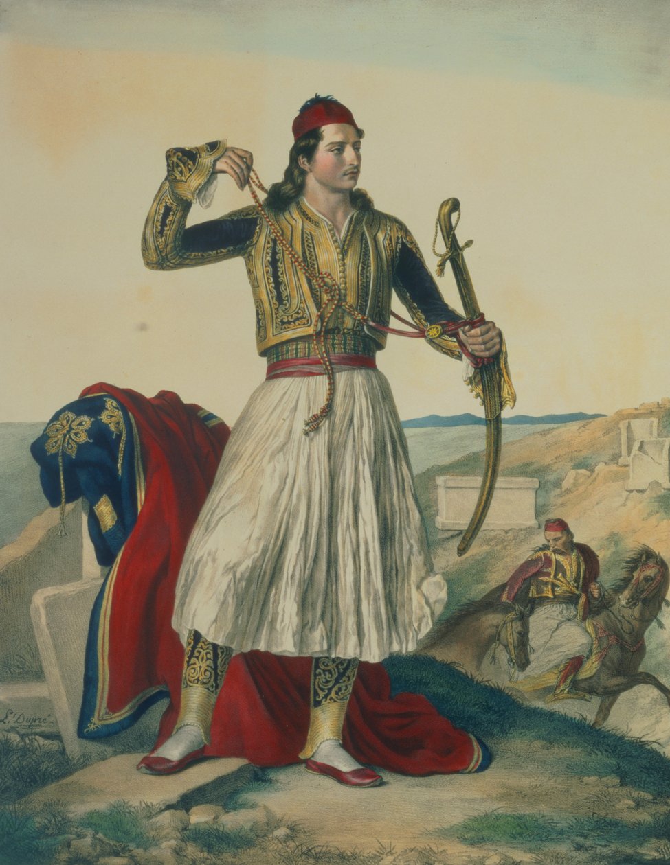 ギリシャの兵士であり愛国者であったディメトリウスマヴロミハリス、1825年 作： ルイ・デュプレ