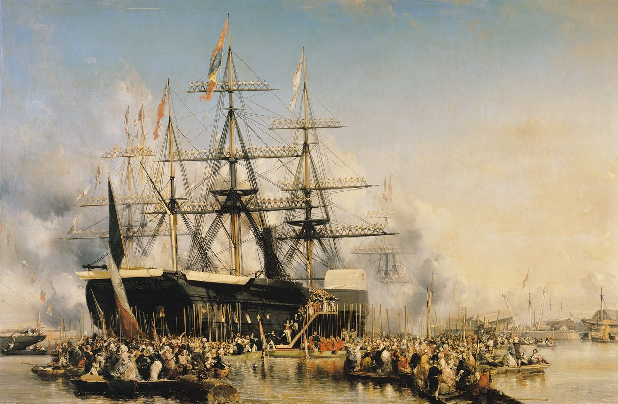 ルイ・フィリップ王（1830-48）1844年10月8日、ポーツマスで下船、1846年 作： ユージン・イザベイ