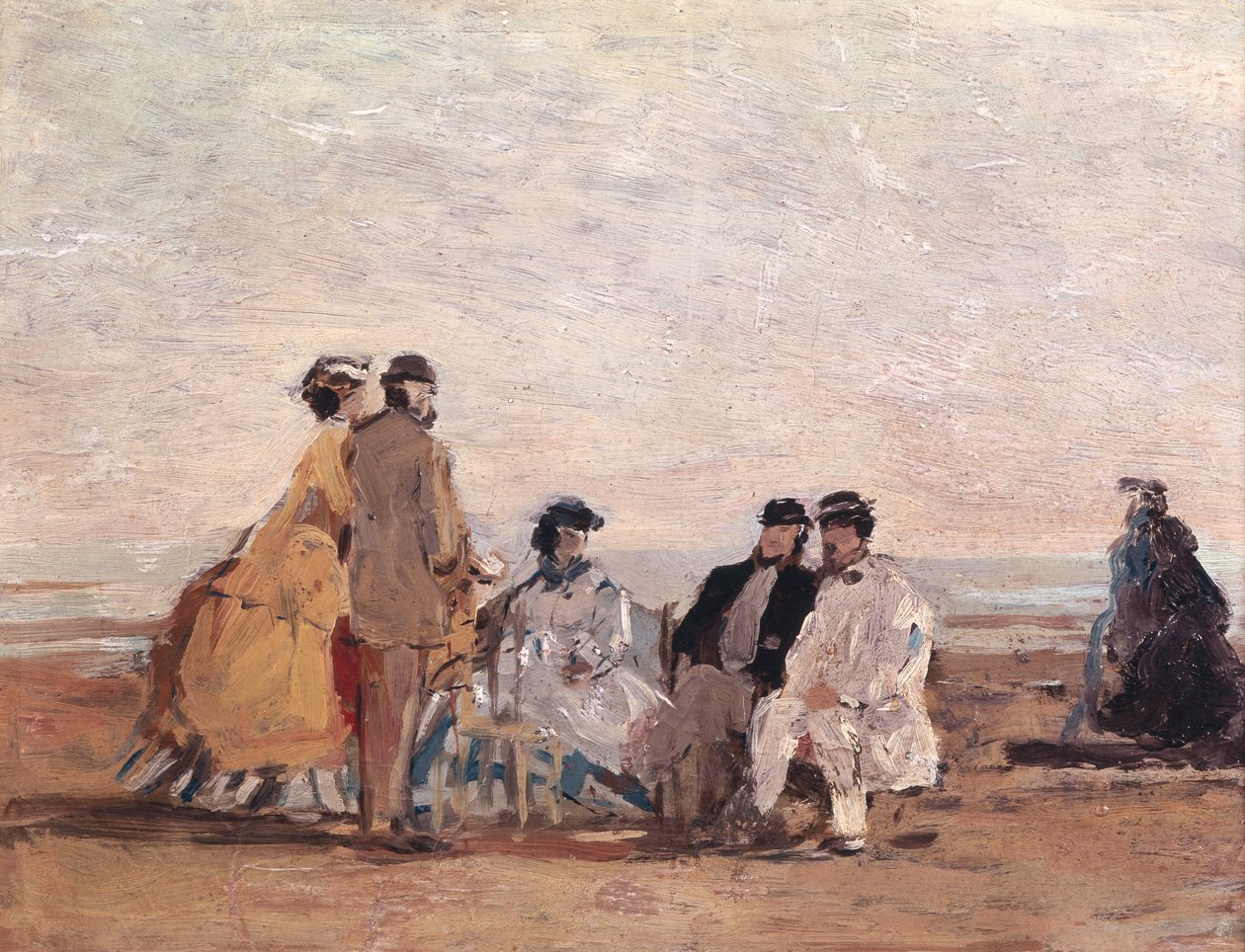 トルヴィルの浜辺、1865年頃 作： ユージン・ルイ・ブーダン