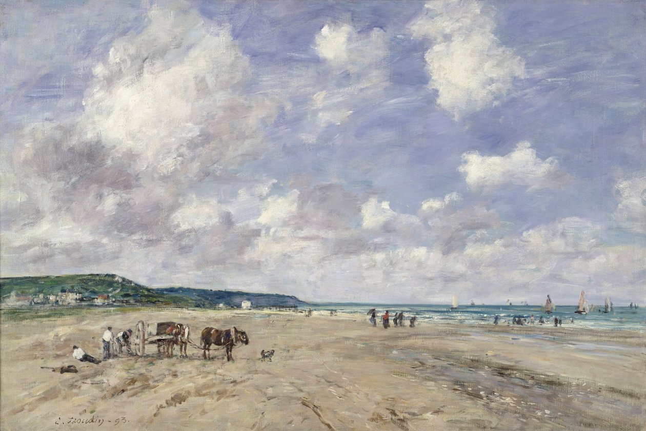 トージヴィルのビーチ、1893 作： ユージン・ルイ・ブーダン