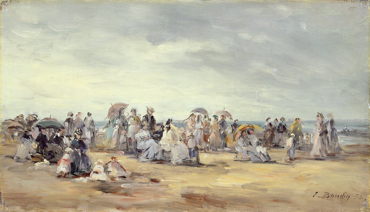 トルヴィルのビーチ、1873 作： ユージン・ルイ・ブーダン