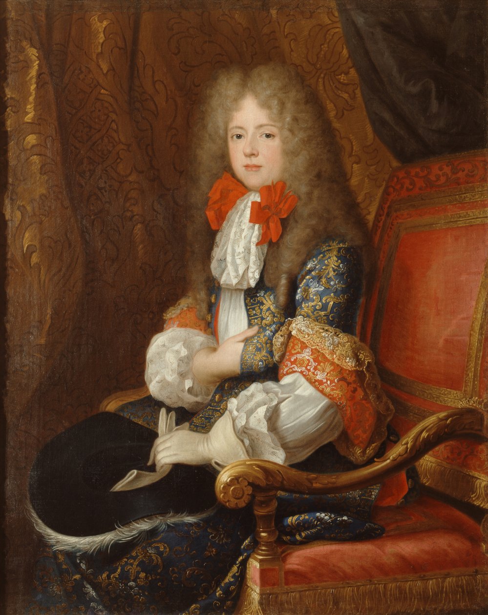 狩猟衣装を着たオルレアン公爵夫人、プファルツのリセロットの肖像（1652-1722） 作： ルイ・フェルディナンド・エル・ザ・ヤンガー
