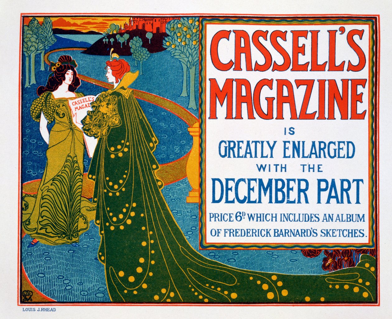「カッセルの雑誌」の広告、1896 作： ルイス・ジョン・Rヘッド