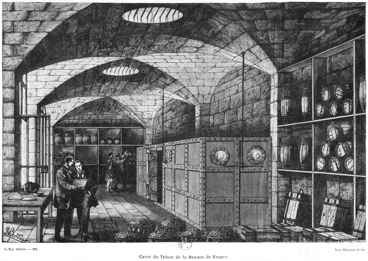 パリのフランス銀行の地下室、1897年 作： ルイ・ジョセフ・アメディ・ドーデナーデ