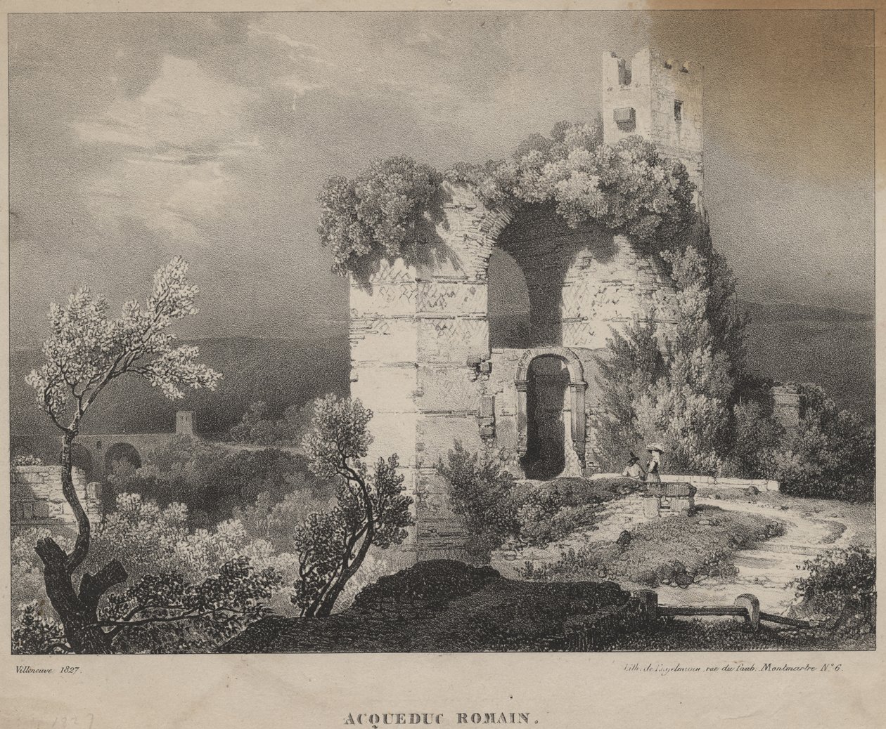 1827年、ロメイン修道院 作： ルイ・ジュール・フレデリック・ビルヌーブ