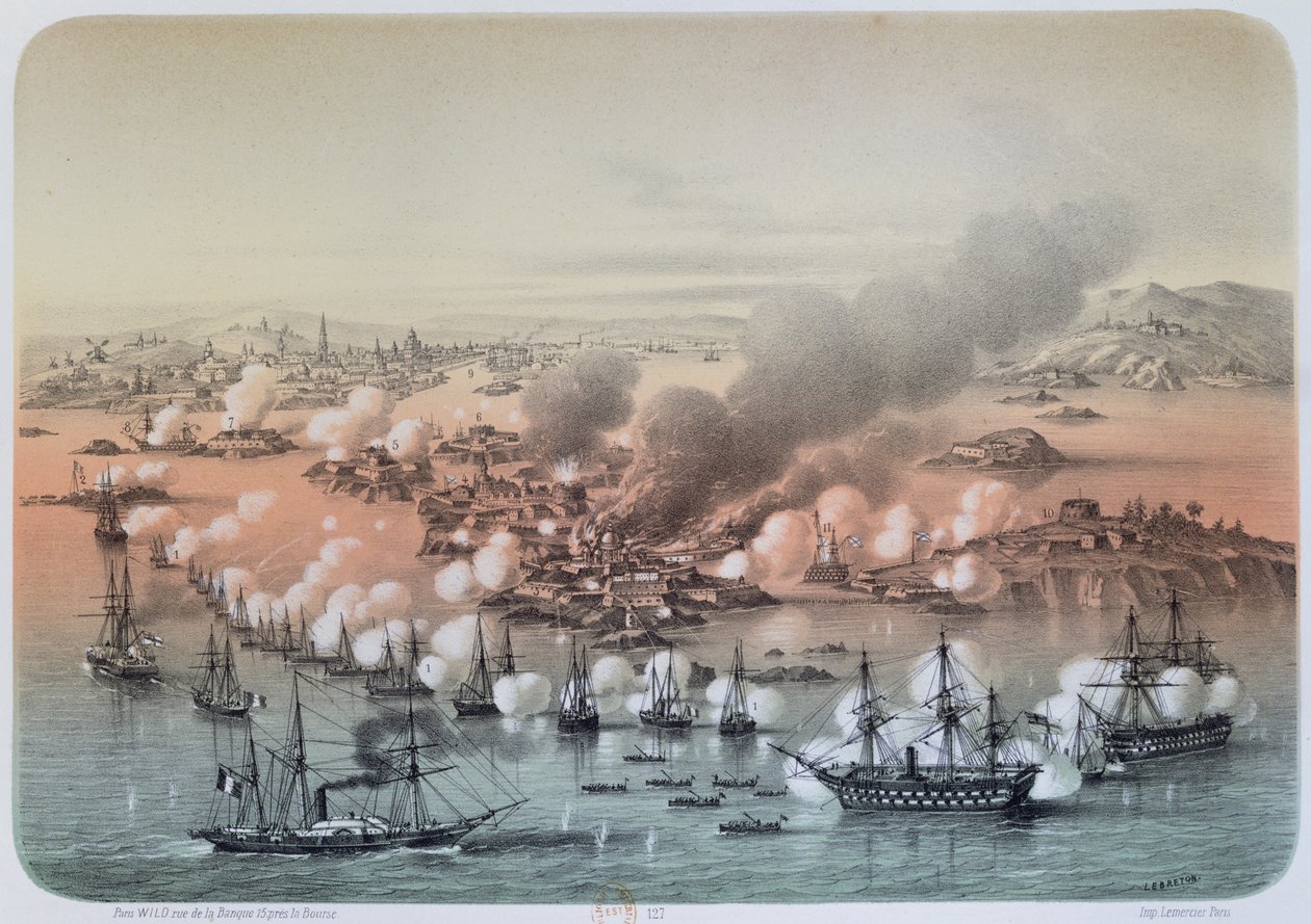 1856年8月5日、スヴェーボーの砲撃 作： ルイ・ル・ブルトン