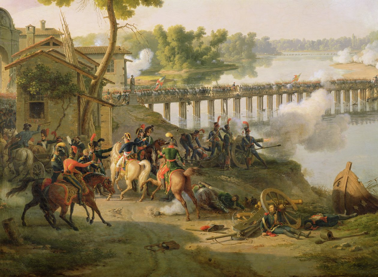 1796年5月10日のロディの戦い、ナポレオン（1769-1821）とそのスタッフの詳細、1804年頃 作： ルイ・レジューヌ