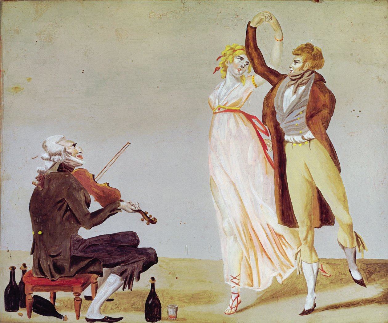 Merveilleuse and Incroyable with a Violinist（oil on glass） 作： ルイレオポルドボイリー