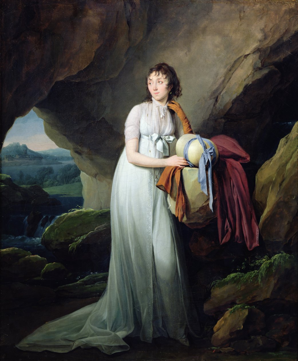 洞窟の中の女性の肖像画、1805年のサンジュスト夫人 作： ルイレオポルドボイリー