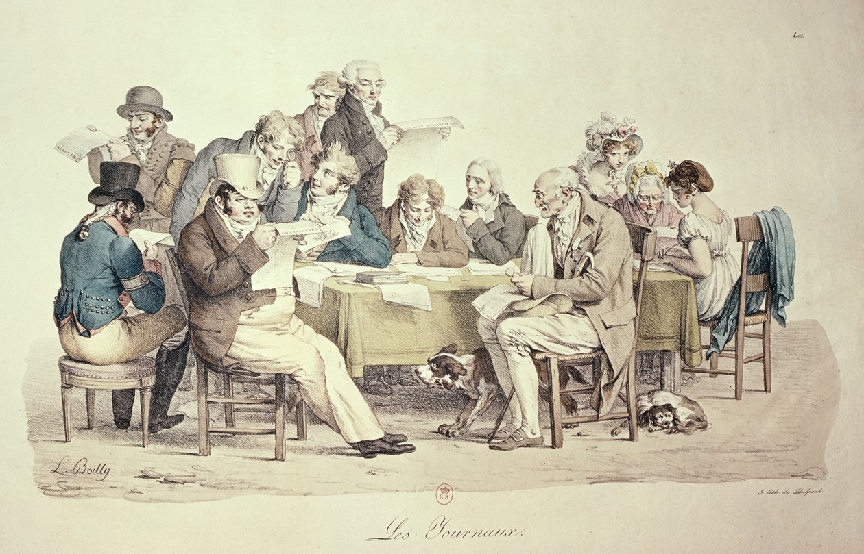 フランソワ・セラフィン・デルペック（1778-1825）によって刻まれた新聞 作： ルイレオポルドボイリー