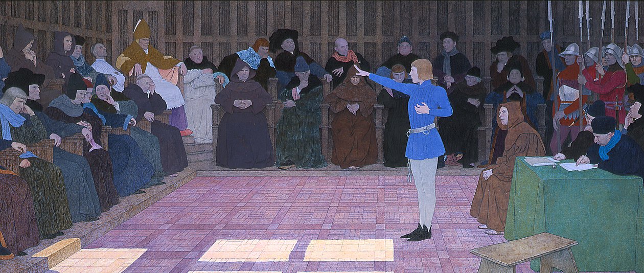 Joan of ArcシリーズF、1911からのJoan of Arcの試用版（キャンバス上の油彩と金箔） 作： ルイ・モーリス・ブーテ・ド・モンヴェル