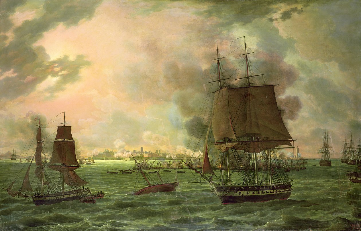1823年9月23日、1824年9月23日のフランスによるカディスの爆撃 作： ルイ・フィリップ・クレパン